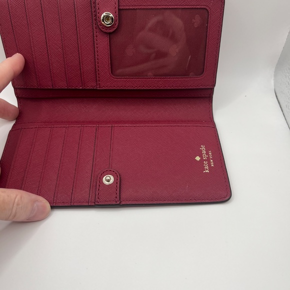 Kate Spade Eva Bifold Wallet - Red, Leather - Picture 4 of 5